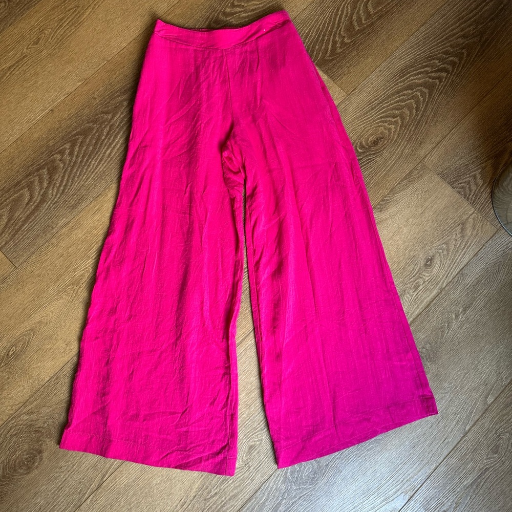 Foschini Hot Pink Wide-Leg Linen Pants